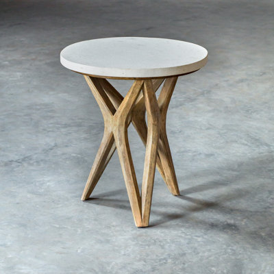 Stone Cross Legs End Table