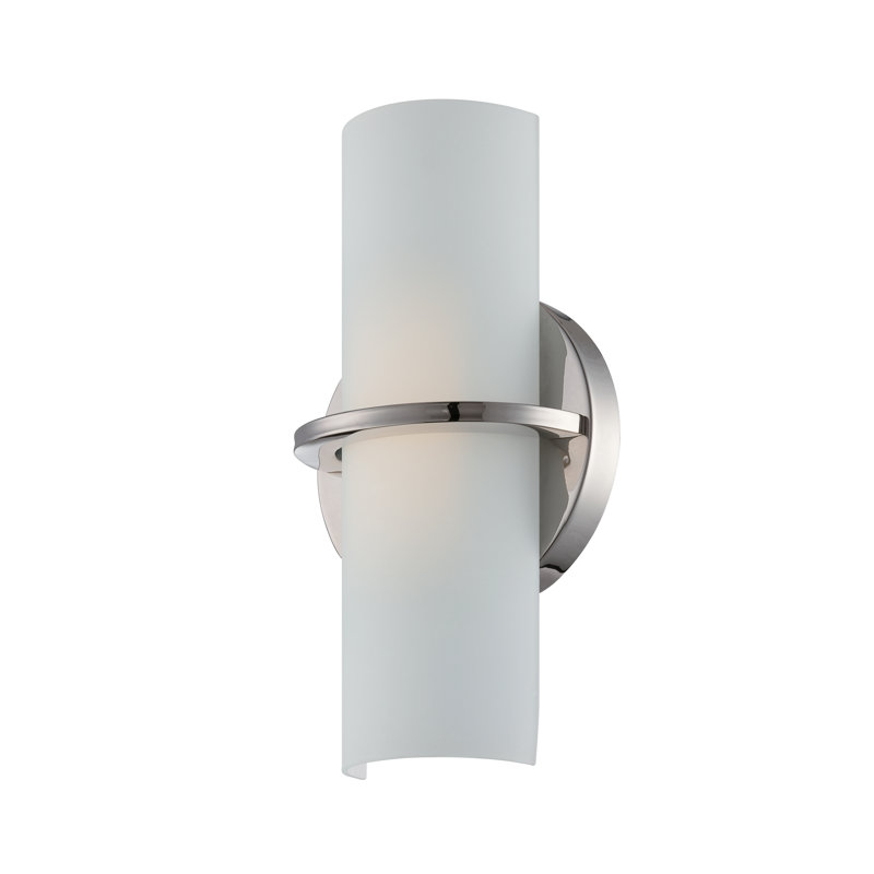 Widger LED Armed Sconce, Polished Nickel