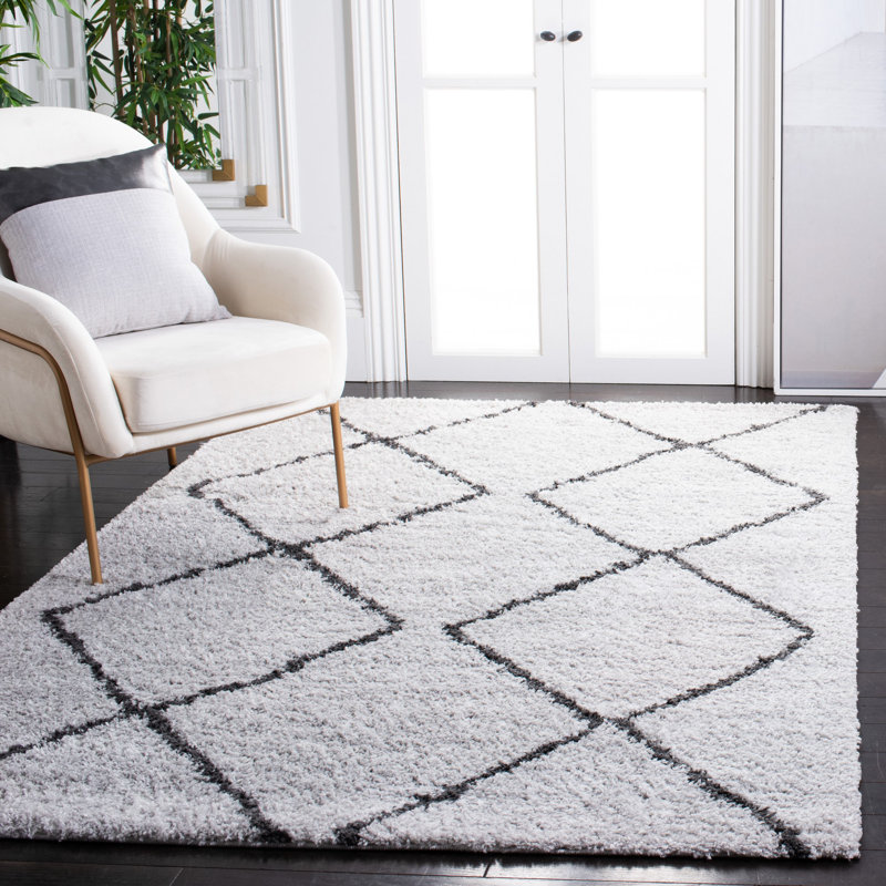 Tapis géométrique Prager Shag 500 Performance, Rectangulaire 4 pi 5 po x 6 pi 5 po