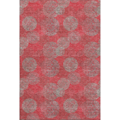 Premium Machine Washable Prisco Red Rug