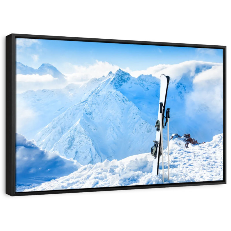 Ski In The Mountains Canvas Print, 13" H x 19" W