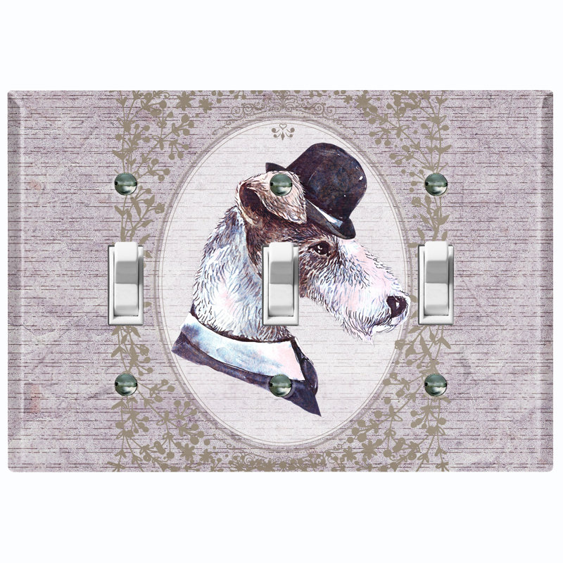 Plaque murale 3 lumières Tuxedo Fancy Long Nose Dog
