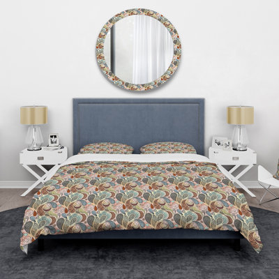 Rose, bleu et orange - Ensemble de housse de couette moderne - Microfibre de polyester