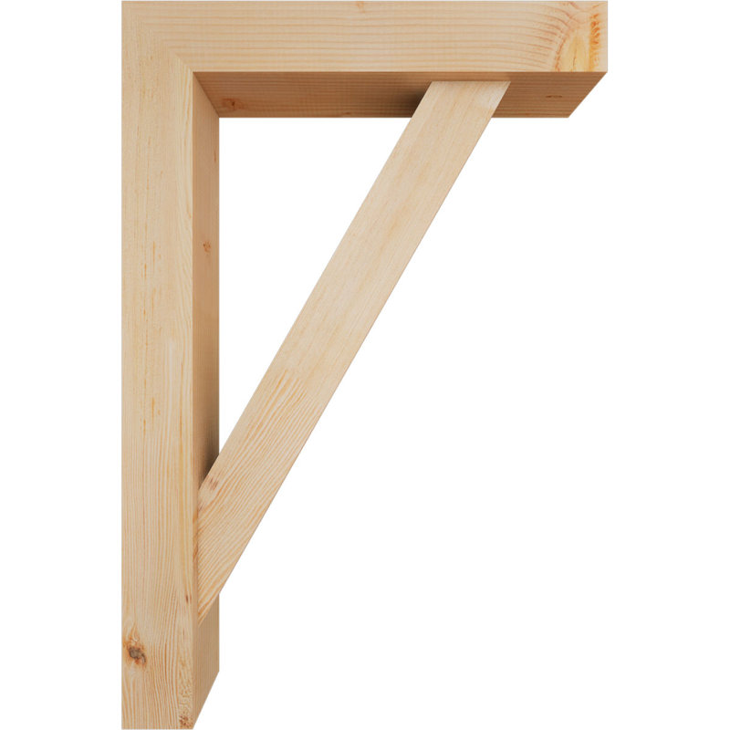 Traditional Block Bracket w/ Offset Brace, 36 x 24, 5 1/2"W Douglas Fir (Smooth)