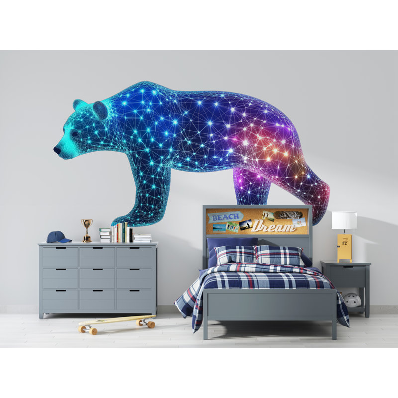 Ours géométrique, art mural futuriste, décor numérique 369Mv, H 80 po x l 42 po