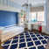 Glamour Non-Slip Moroccan Trellis Area Rug For Living Room, Hallway, Entryway Rug, Navy/Ivory