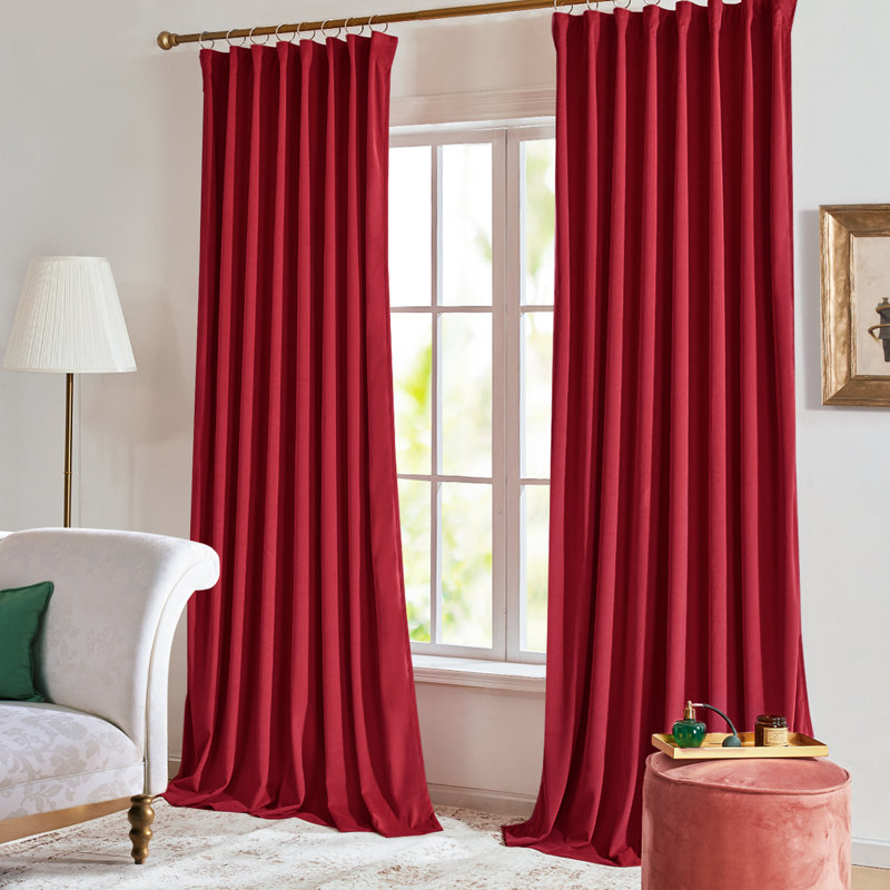 Rideaux occultant avec passe-tringle Total Total, Rouge, L 52 po x L 96 po