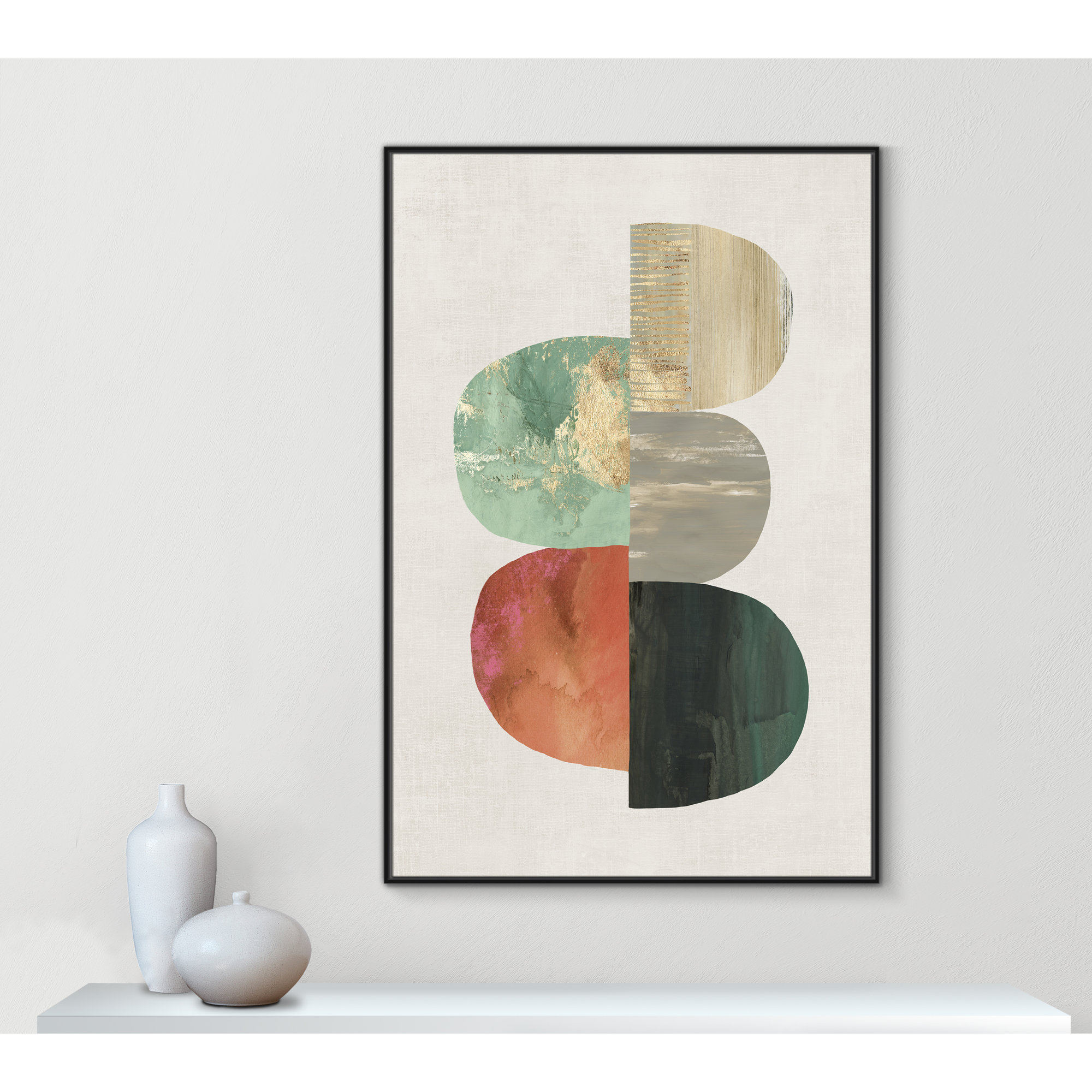 Evolving Energy I - Painting Print, 61.5" H x 41.5" W, Black, Picture Framed Canvas