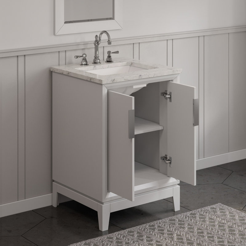 24" Single Bathroom Vanity Set, White