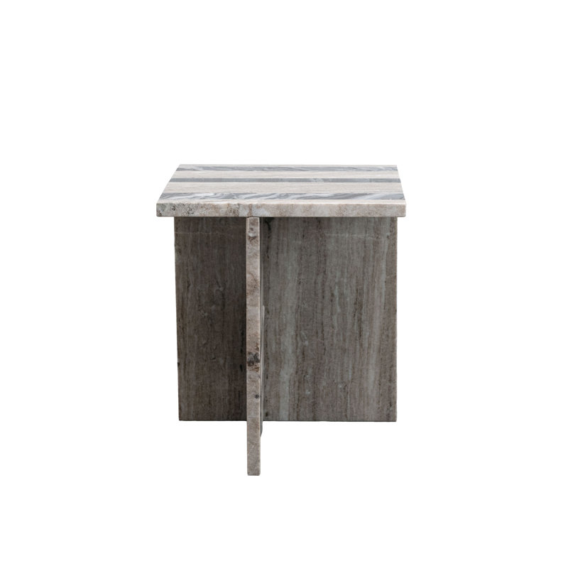 Table d'appoint en marbre avec rayures et base emboîtable