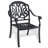 3-Piece Set Of Cast Aluminum Patio Furniture  With Black Frame And Brown Seat Cushions