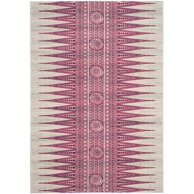 Tapis ivoire / fuchsia Abbingt