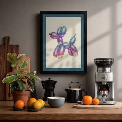 Balloon Poodle Modern - Framed Print