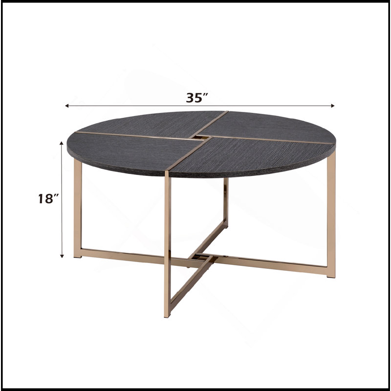 Table basse à finition noire et champagne