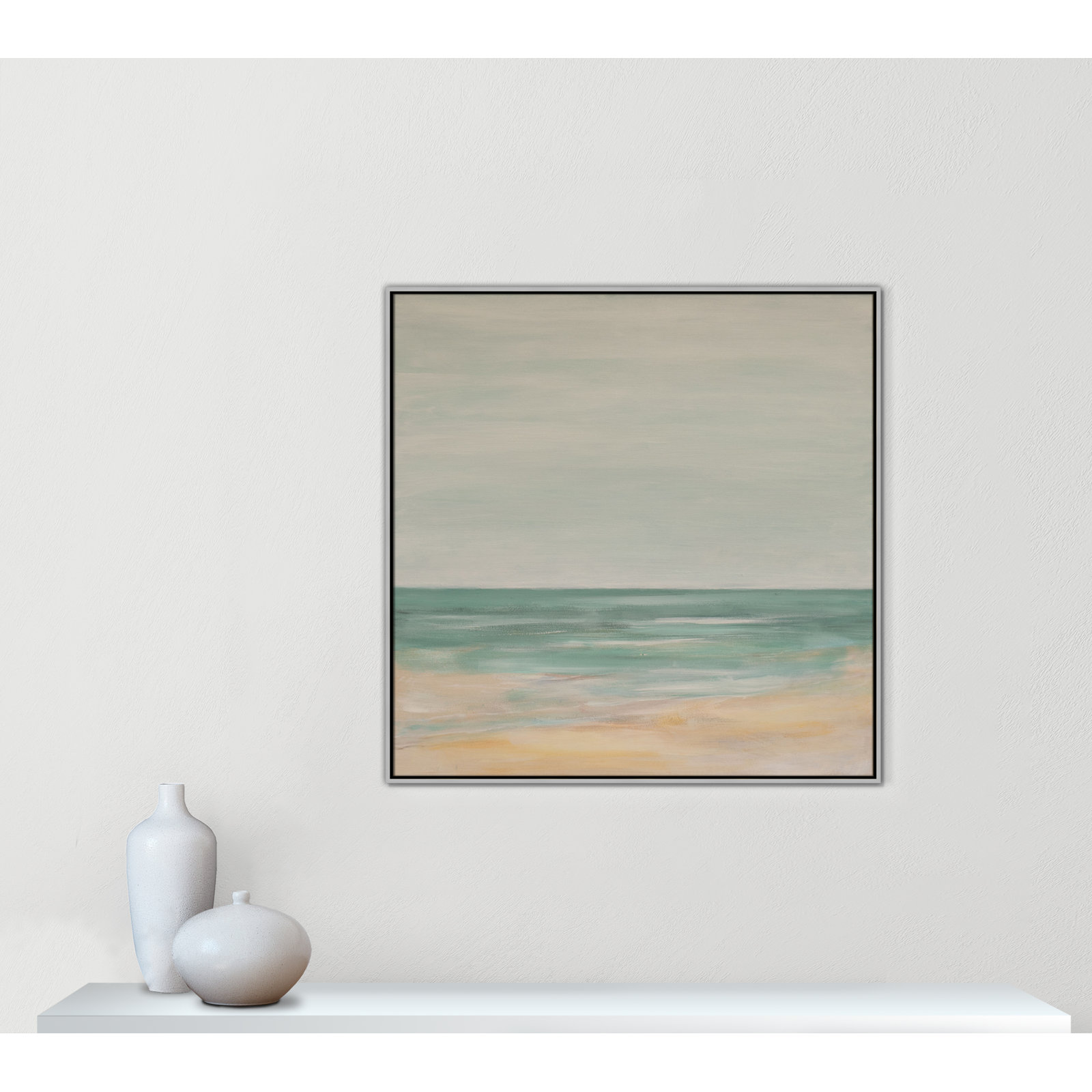 Horizon Print by S.H. Khan, 41.5" H x 41.5" W, Silver