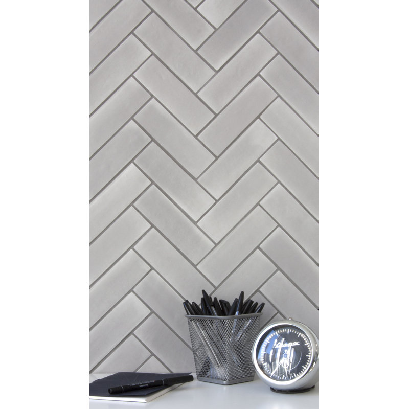 Watercolor 2" x 6" Porcelain Wall & Floor Tile, Gray