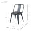 Chaise d'appoint en métal Senac KD PU, noir rétro