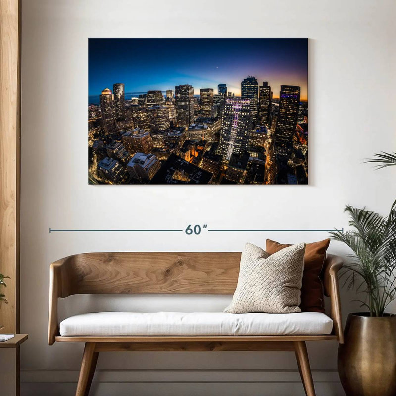 Blue Hour Boston Skyline, H 30 po x l 45 po