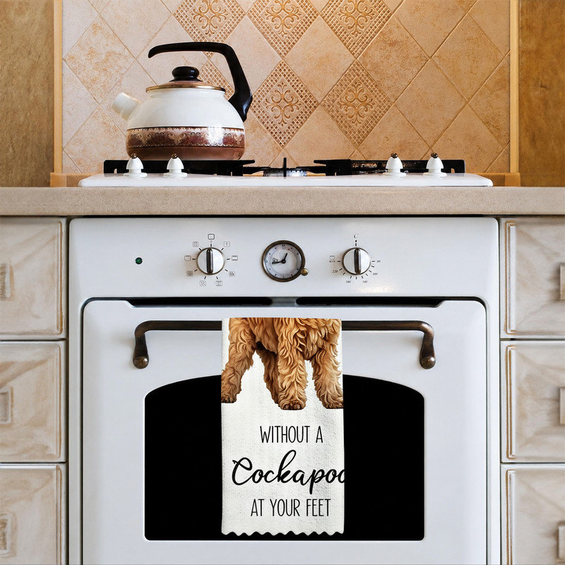 Serviettes de cuisine en microfibre, linges à vaisselle réutilisables absorbants, décoratifs résistants à la décoloration, 16 po x 24 po, texte brun clair debout