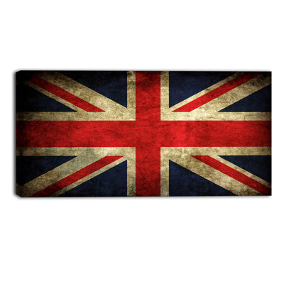 Vintage UK Flag - Map Wood Wall Art