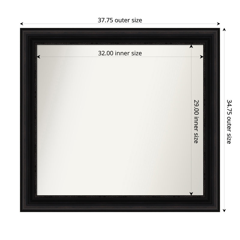 Miroir mural Senaiya, Rectangle, 34,75 po x 37,75 po