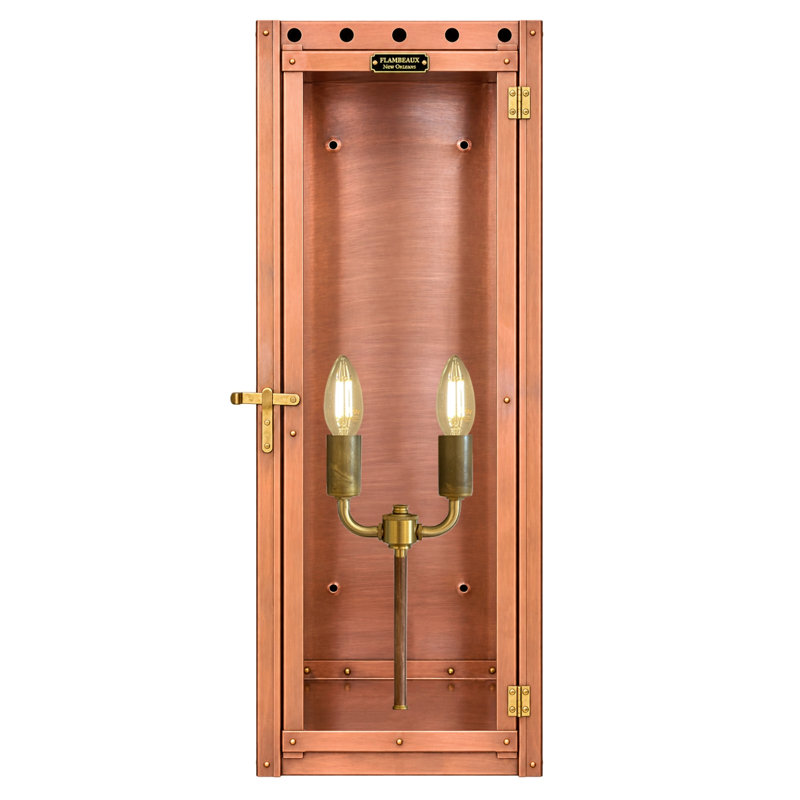Copper Outdoor Flush Mount, 12" H x 6" W x 6" D
