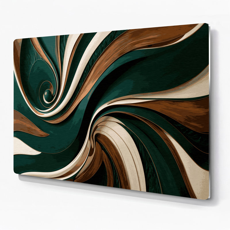 «Biomorphic Abstraction 24», art mural en métal vert, H 12 po x l 18 po