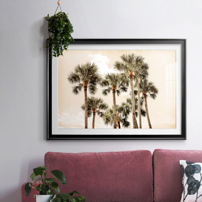 «Blush Palms», impression encadrée avec biseau mat et verre