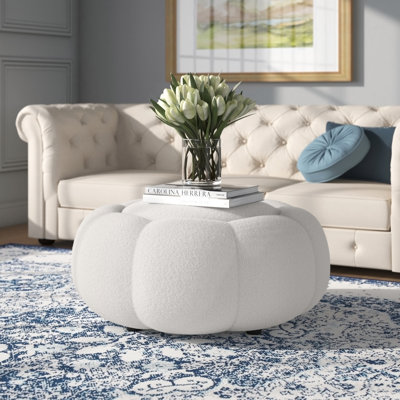 Stevie Upholstered Round Cocktail Ottoman