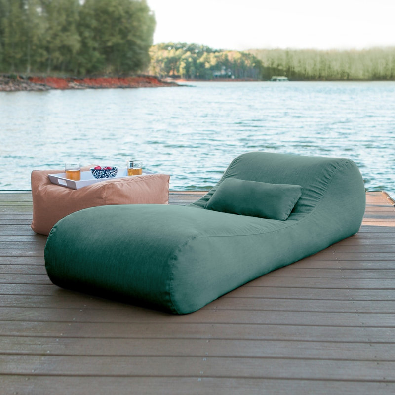 Gemma Arlo Outdoor Bean Bag Sun Lounger with Pillow, Cast Breeze Sunbrella® Plainweave