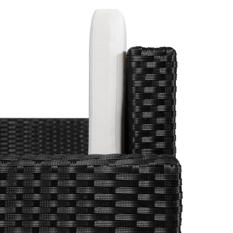 Canapé de patio rectangulaire avec coussins Elmi, Noir