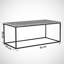 Table basse moderne avec pieds en métal, noir et blanc, 37,4 x 16,9 x 21,3 pouces | 100% panneau de particules enduit de mélamine, épaisseur: 0,7 pouce | Pieds électrostatiques thermolaqués, design industriel élégant pour le salon