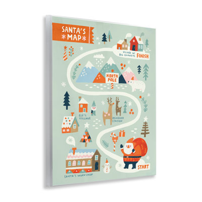 «Jolly Map Of North Pole», art mural sur toile par Irene Chan