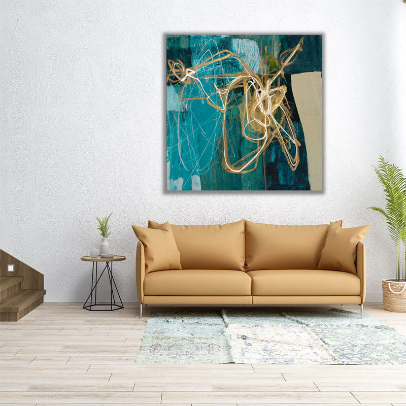«Blue Spectrum II», reproduction d'art sur toile, H 12 po x l 12 po