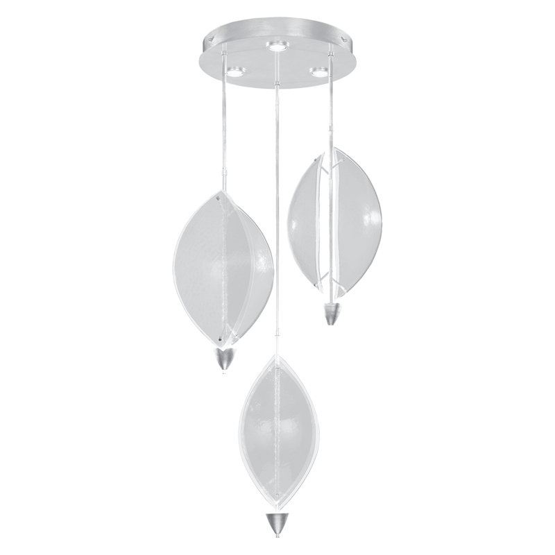 Luminaire suspendu rond 28,5 po Embark, Clair, Feuille d'argent standard