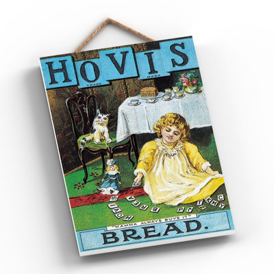 Hovis Bread Vintage Retro Poster Design Wooden Plaque