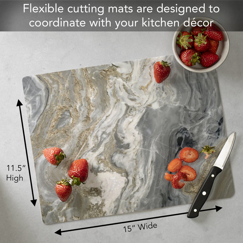 Chop Chop Quartz 1 Pack Designer Flexible Cutting Mat 15 Inch By 11.5 Inch