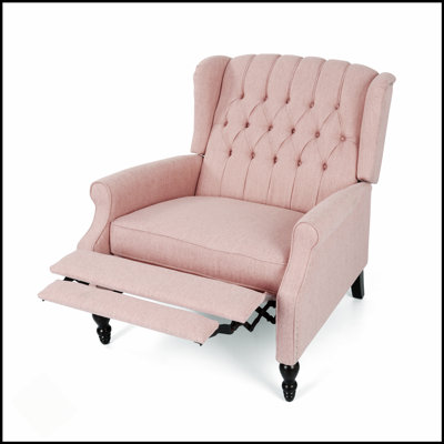 Élégant fauteuil inclinable à une place et demi avec des couleurs audacieuses et des rivets intemporels, parfait pour le confort et l'élégance de tout espace de vie.