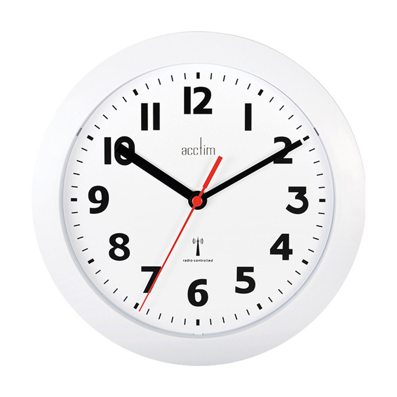 Acctim Parona Wall Clock Radio Controlled White 23cm
