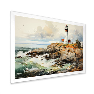 «Coastal Light House Minimal Landscape I», reproduction sur toile