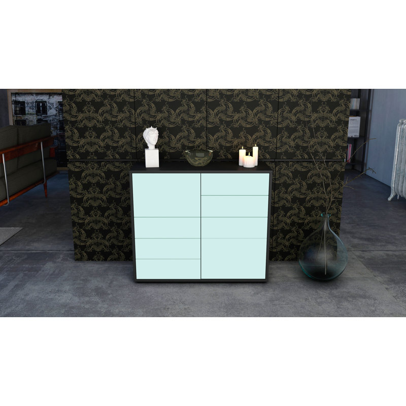 Reaon 92cm Sideboard, Anthracite/Light blue