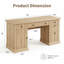 Bureau de bureau cannelé 60 po avec station de charge, bureau d'ordinateur de direction moderne avec classeur 60 po-525441438