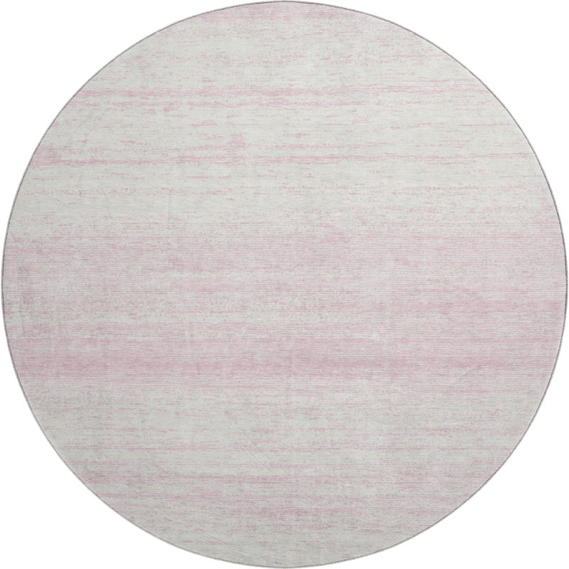 Premium Machine Washable Prisco Pink Rug, Round 8'