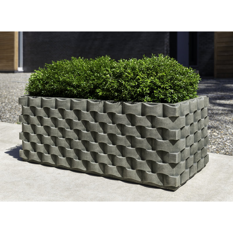 Boîte à fleurs en béton M Weave, Pierre de pin, H 14,75 po x l 37 po x P 17 po
