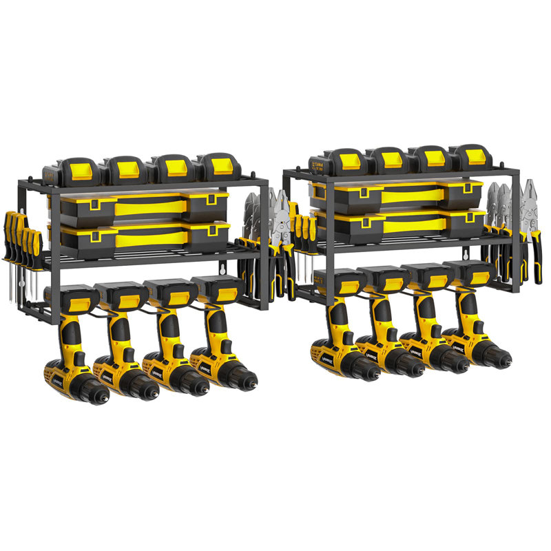 Étagère à outils robuste et paquet de 2 3 porte-outils sans fil - Support à outils flottant pour 8 outils