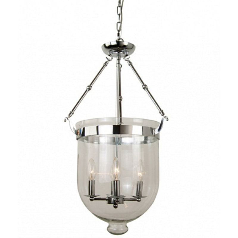 Transitional 4-Light Chrome Pendant With A Clear Glass Shade