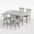 Counter Height Dining Table Set with Chairs, Solid Wood Drop Leaf Kitchen Table with Storage Shelves, 5-Piece Mid-Century Modern Gray Dining Room Table and Chairs Set-1169396215