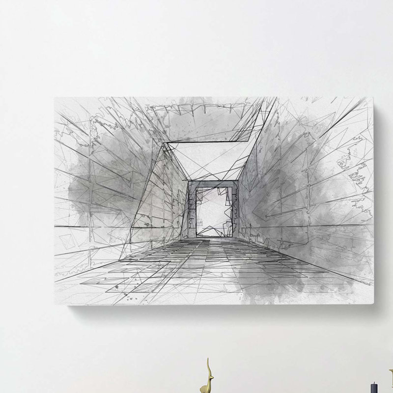 Architecture Sketch Vol.33 in Abstract - Wrapped Canvas, 50cm H x 76cm W x 3cm D