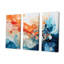 «Orange and Teal Essence Ink», ensemble d'art mural sur toile à l'encre liquide-107754512-107754509