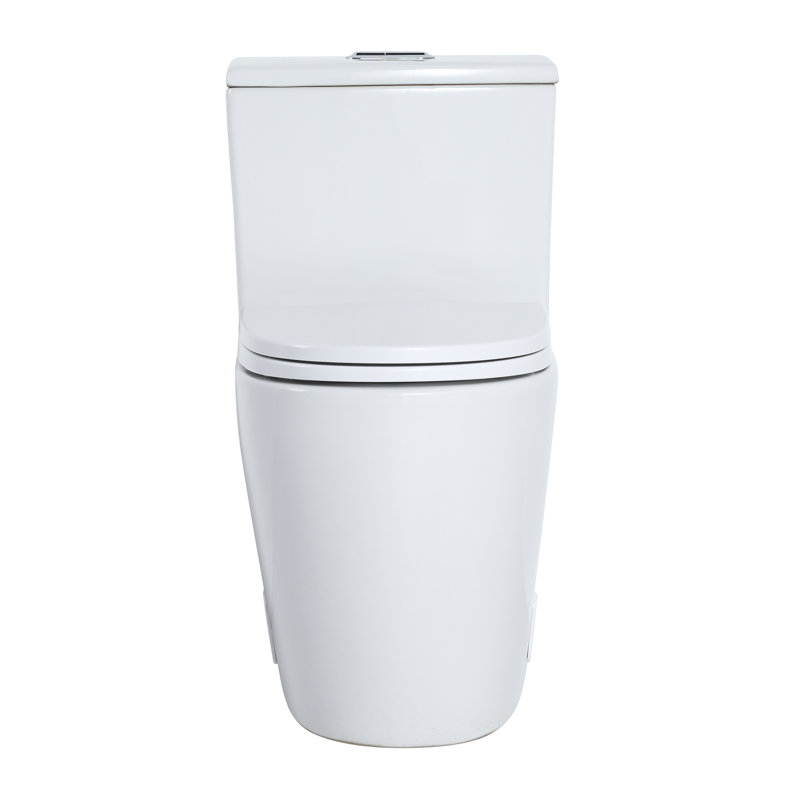 Toilette allongée monobloc 1,2 GPF (économe en eau) avec siège à fermeture en douceur (siège inclus)